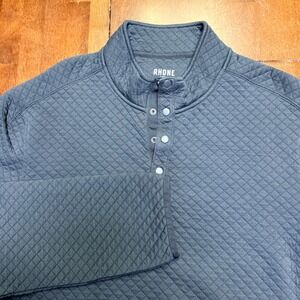 Rhone Gramercy Weekender Pullover Mens XL Charcoal Quilted Snap Neck Gorpcore